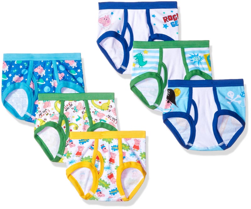 Peppa Pig Boys Amazon Exclusive Toddler 100% Cotton Briefs & Potty Training Pants That Includes Stickers Tracking Chart Underwear, 7-pack 100% Combed Cotton Brief, 4T US - Image 1